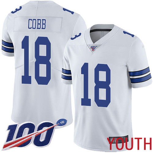 Youth Dallas Cowboys Limited White Randall Cobb Road #18 100th Season Vapor Untouchable NFL Jersey->dallas cowboys->NFL Jersey